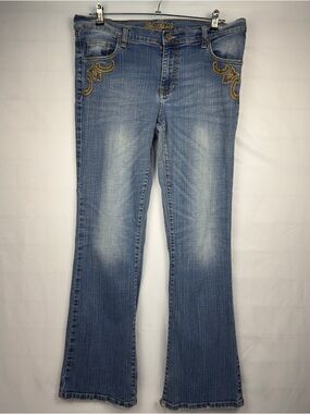 Southpole Y2K Embroidered Bootcut Jeans Size 13